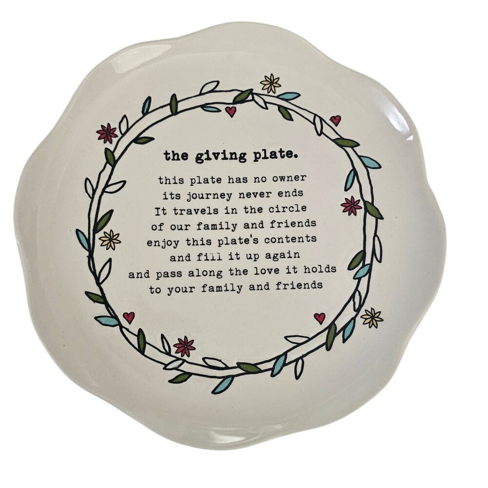 The Giving Plate, Cream Colored 10 Inch Decorative Plate